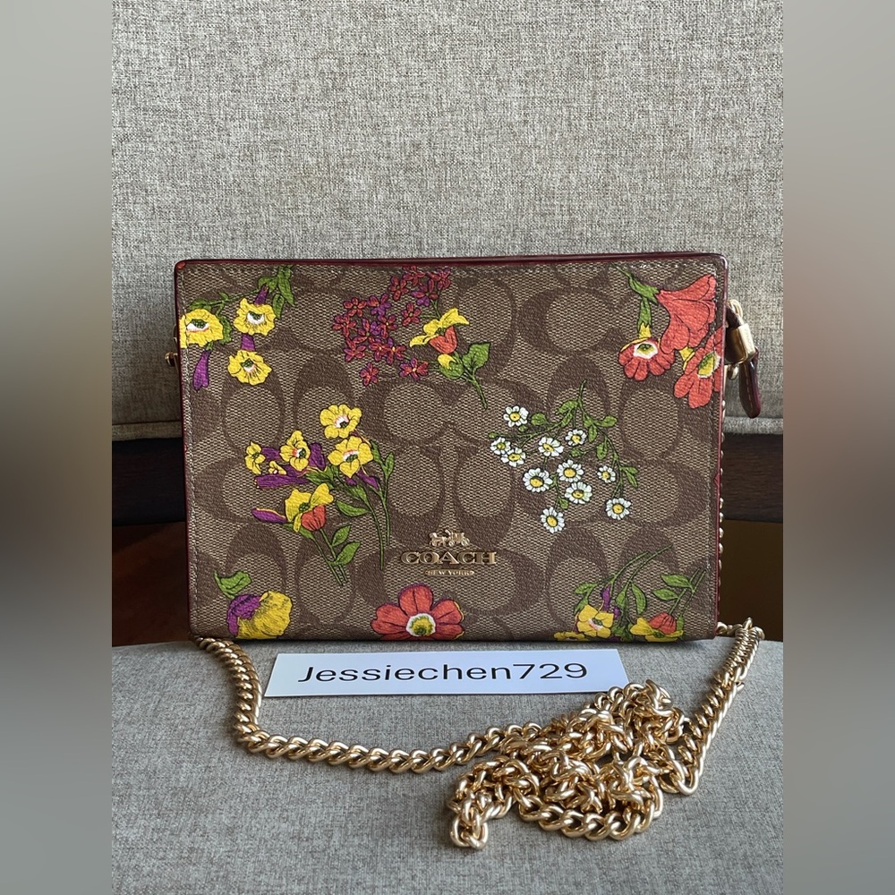 NWT!COACH SLIM CROSSBODY IN SIGNATURE CANVAS WITH FLORAL PRINT (COACH CR240) - Picture 1 of 9